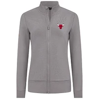 Veste zippée intégrale Shine grise pour femme des Chicago Bulls de Levelwear