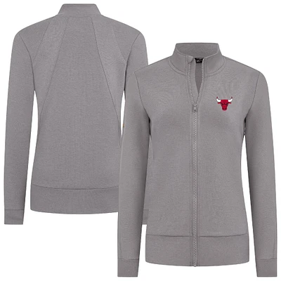 Veste zippée intégrale Shine grise pour femme des Chicago Bulls de Levelwear