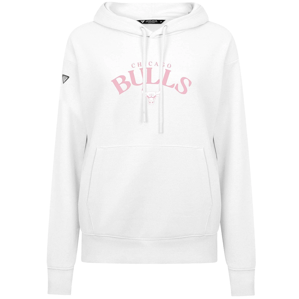 Women's Levelwear  White Chicago Bulls Mother's Day Adorn Arched Pullover Hoodie