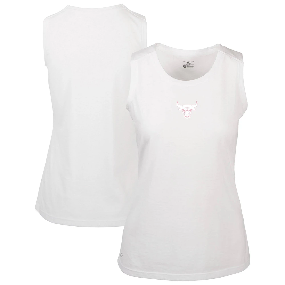 Women's Levelwear  White Chicago Bulls Mother's Day Macy Core Logo Tank Top
