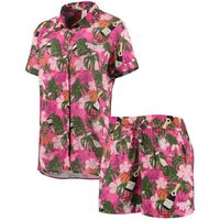 Women's Lusso Pink Chicago Bulls Finley-Frankie Party Top & Shorts Set