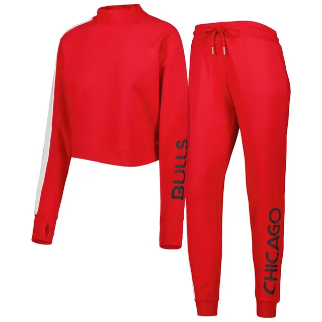 Lids Chicago Bulls Lusso Women's Maddie & Matildas Raglan Tri-Blend  Pullover Hoodie Jogger Pants Set - Red