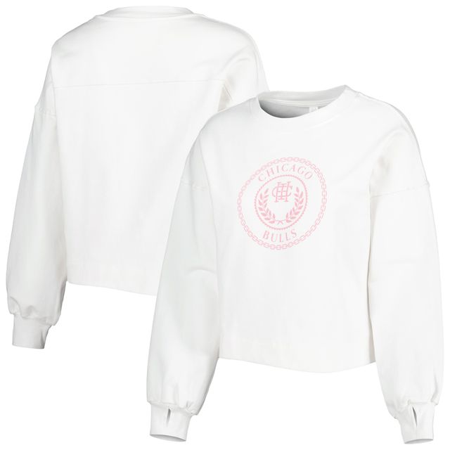 Chandail pour femme Lusso White Chicago Bulls Lola Ball and Chain Pullover