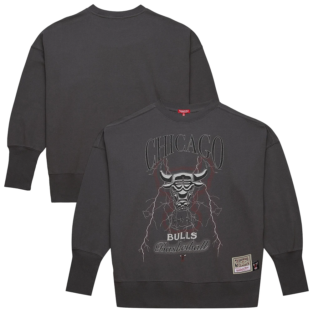 Sweat-shirt léger noir Chicago Bulls Hardwood Classics pour femme Mitchell & Ness