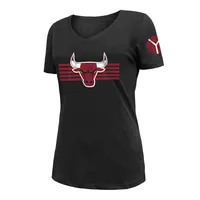 T-shirt à encolure en V pour femme New Era Chicago Bulls 2022/23 City Edition noir