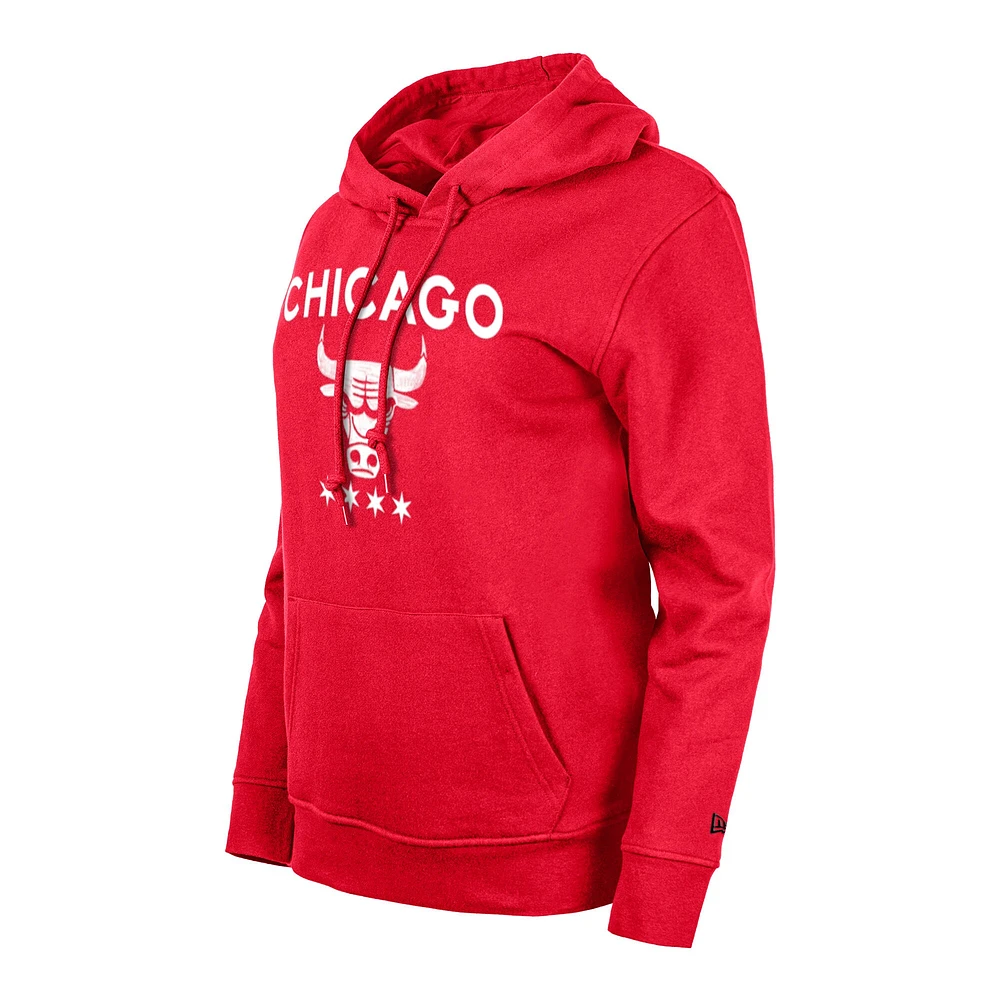 Sweat à capuche New Era rouge Chicago Bulls 2023/24 City Edition pour femme