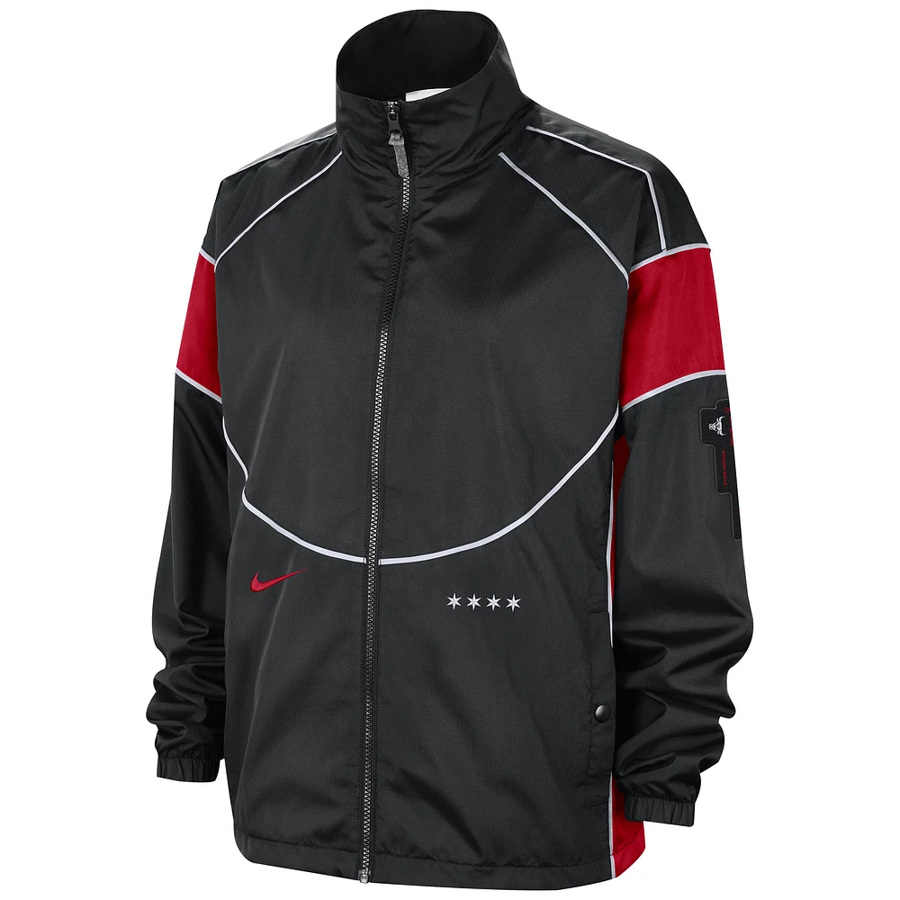 Veste entièrement zippée Nike Black Chicago Bulls 2023/24 City Edition Courtside Swoosh Fly pour femme