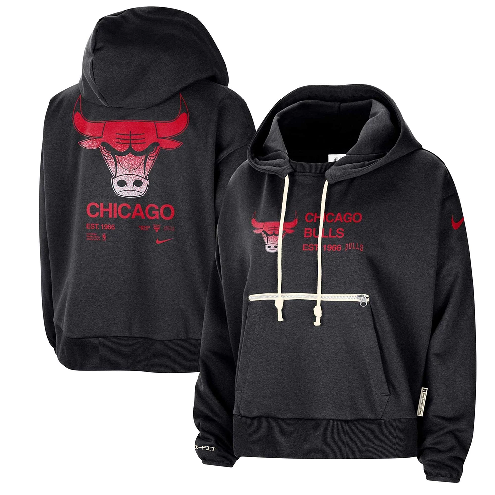 Sweat à capuche Nike Chicago Bulls Courtside Standard Issue Performance pour femme, noir