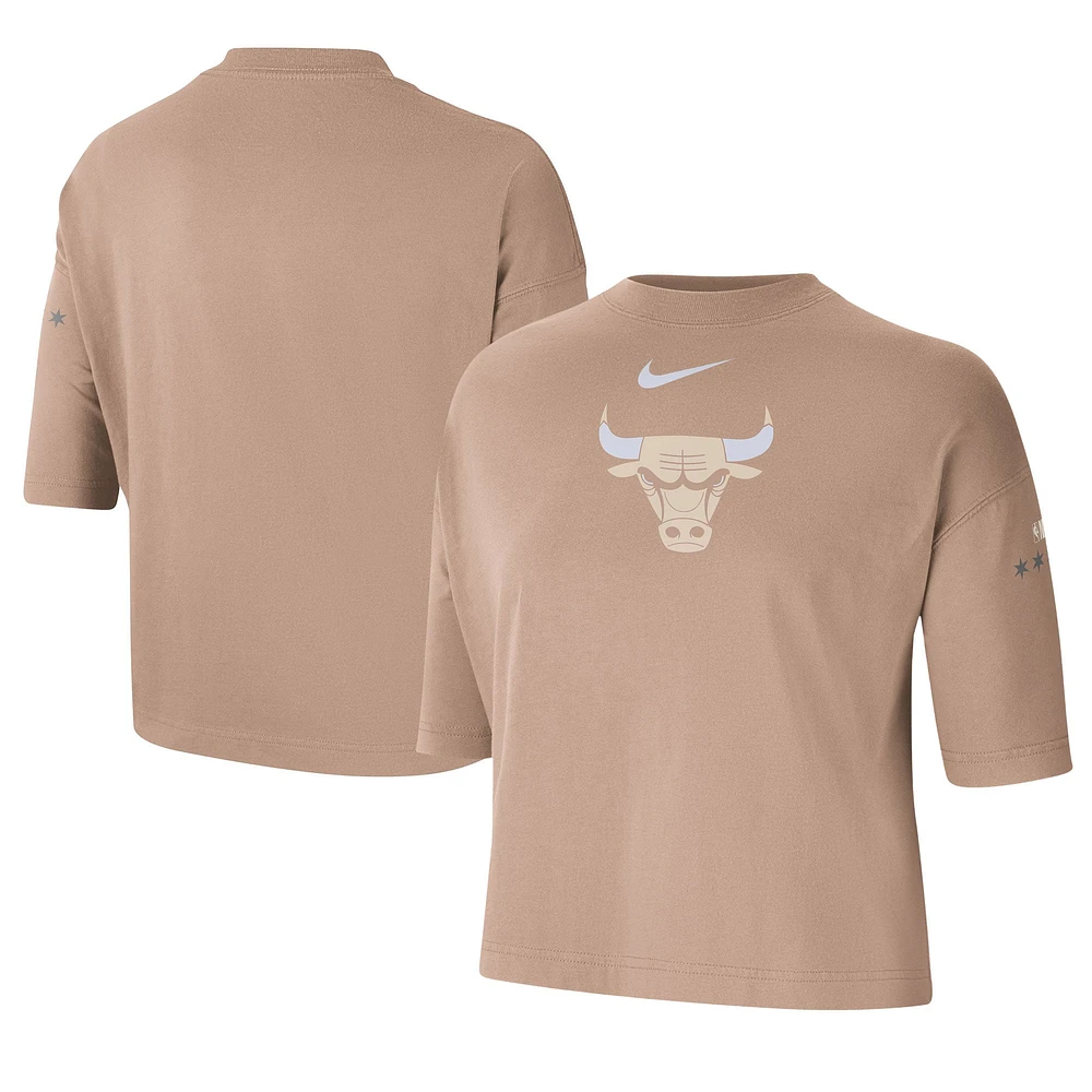 Women's Nike Tan Chicago Bulls 2024/25 City Edition Courtside Boxy T-Shirt