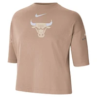 Women's Nike Tan Chicago Bulls 2024/25 City Edition Courtside Boxy T-Shirt