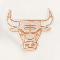 Women's Pro Standard Cream Chicago Bulls 2024/25 City Edition Chenille Applique Cropped Pullover Hoodie