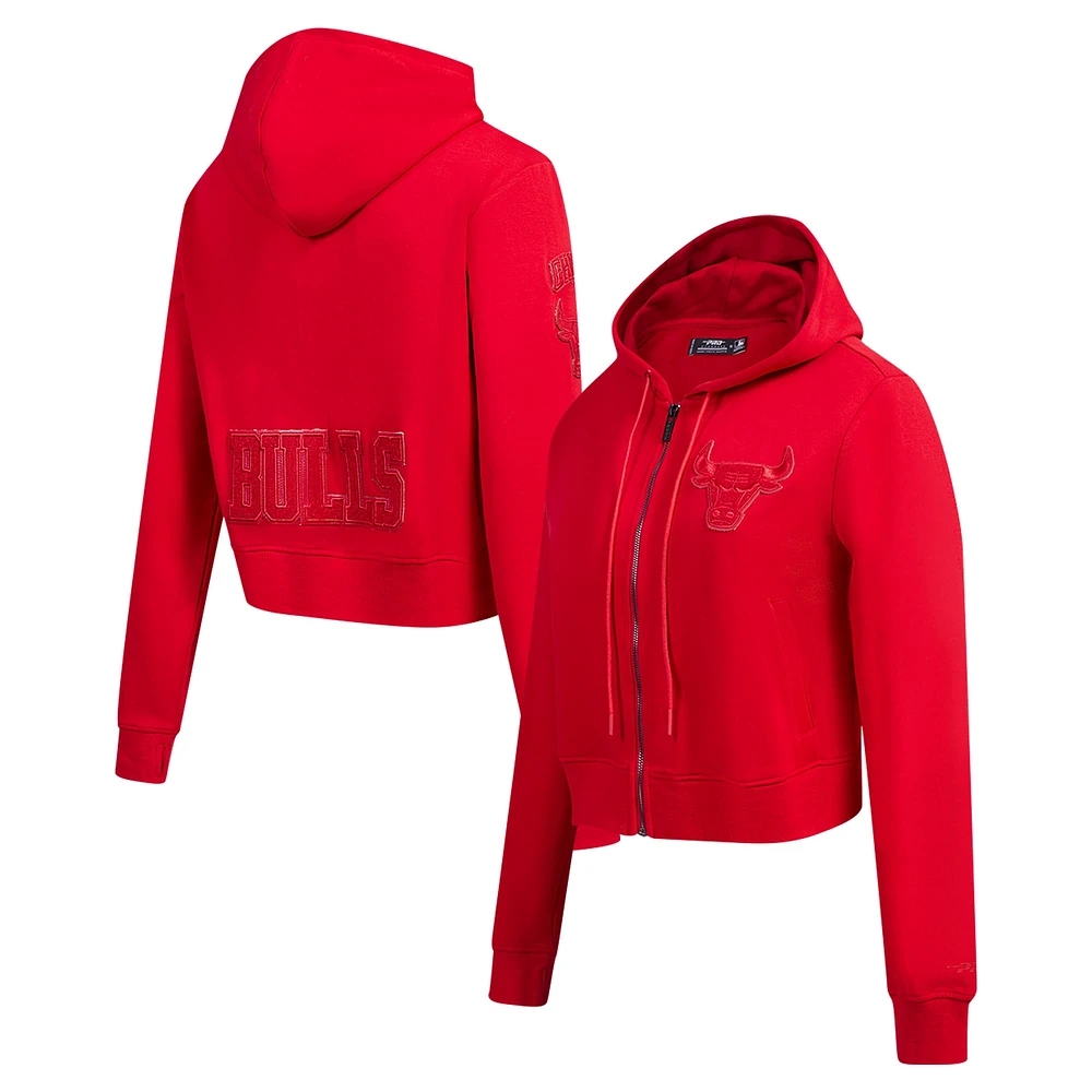 Women's Pro Standard Red Chicago Bulls Triple Tonal Full-Zip Hoodie