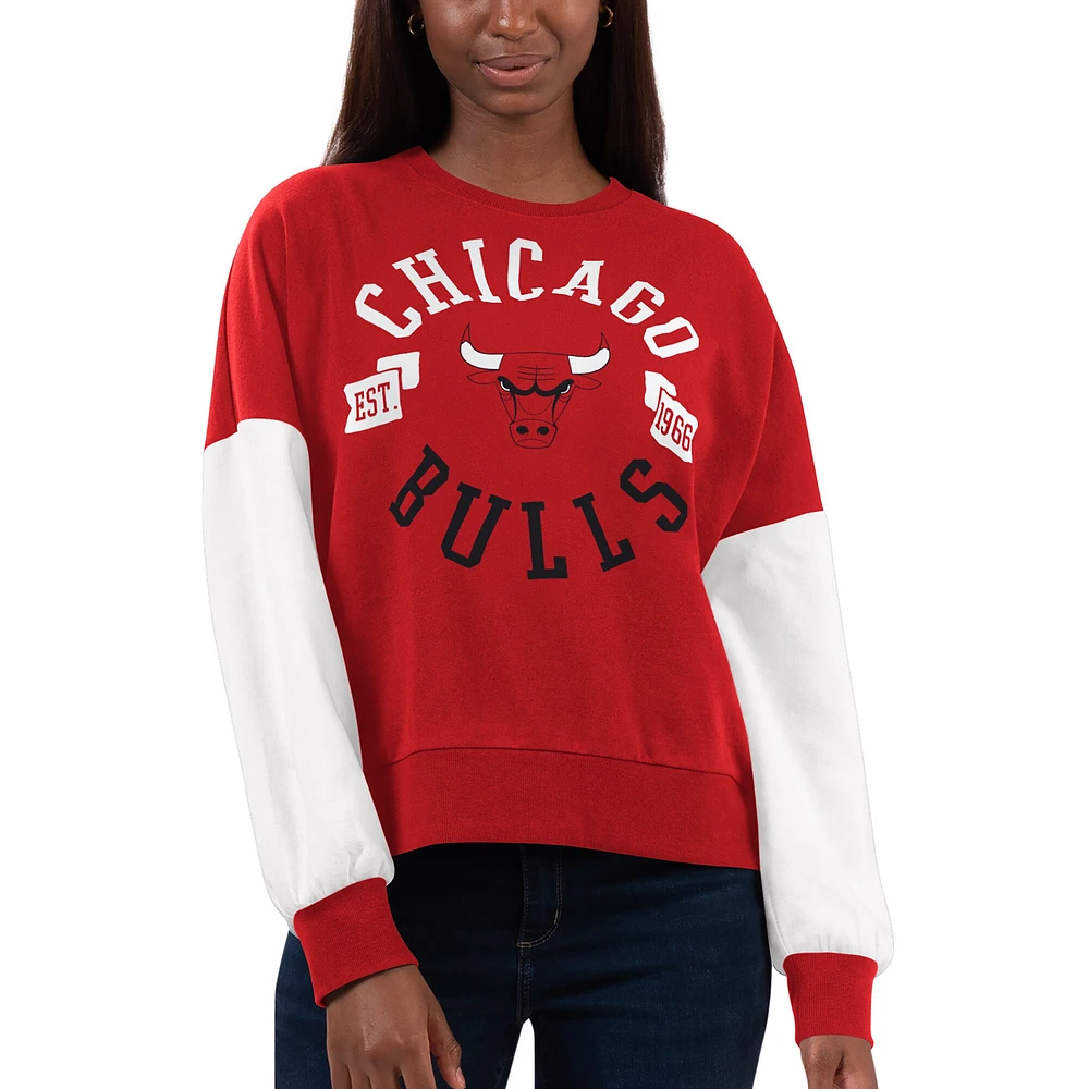 Women's Red/White Chicago Bulls Team Pride Pullover Sweatshirt