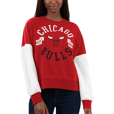 Sweat-shirt rouge/blanc Chicago Bulls Team Pride pour femmes