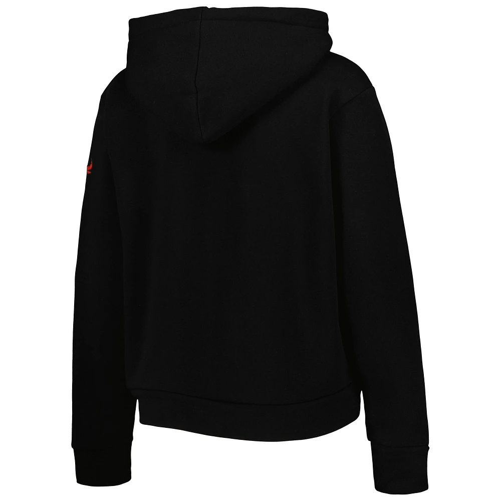 Chandail à capuchon Sportiqe Chicago Bulls Leona Ava Fleece Tri-Blend pour femme, noir