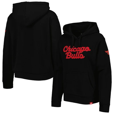 Chandail à capuchon Sportiqe Chicago Bulls Leona Ava Fleece Tri-Blend pour femme, noir