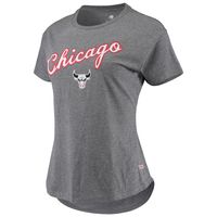 Women's Sportiqe Heathered Gray Chicago Bulls City Edition Phoebe Tri-Blend T-Shirt