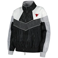 Women's The Wild Collective Black Chicago Bulls Courtside Half-Zip Track Jacket