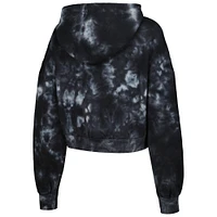 Sweat à capuche court motif tie-dye The Wild Collective pour femmes, noir, Chicago Bulls