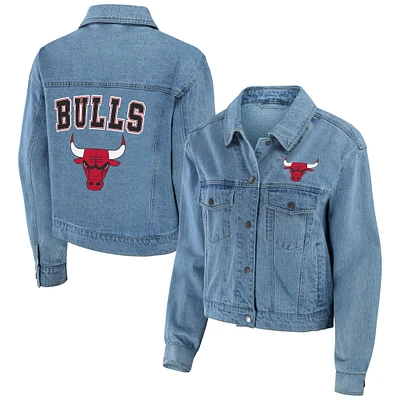 WEAR by Erin Andrews Veste en jean à bouton-pression des Chicago Bulls pour femmes