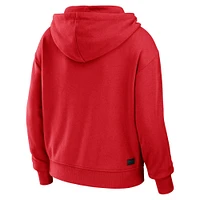 Women's WEAR by Erin Andrews  Red Chicago Bulls Color-Block Full-Zip Hoodie