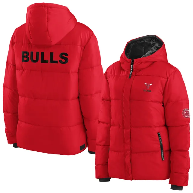 Chicago Bulls Mitchell & Ness Women's Galaxy Sublimated Windbreaker  Pullover Full-Zip Hoodie - Red