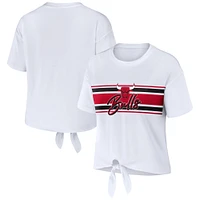 Women's WEAR by Erin Andrews  White Chicago Bulls Tie-Front T-Shirt