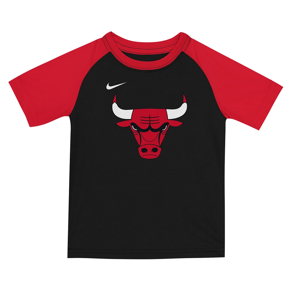 Ensemble t-shirt et short d'entraînement Nike rouge/noir Chicago Bulls pour jeune
