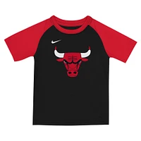 Ensemble t-shirt et short d'entraînement Nike rouge/noir Chicago Bulls pour jeune