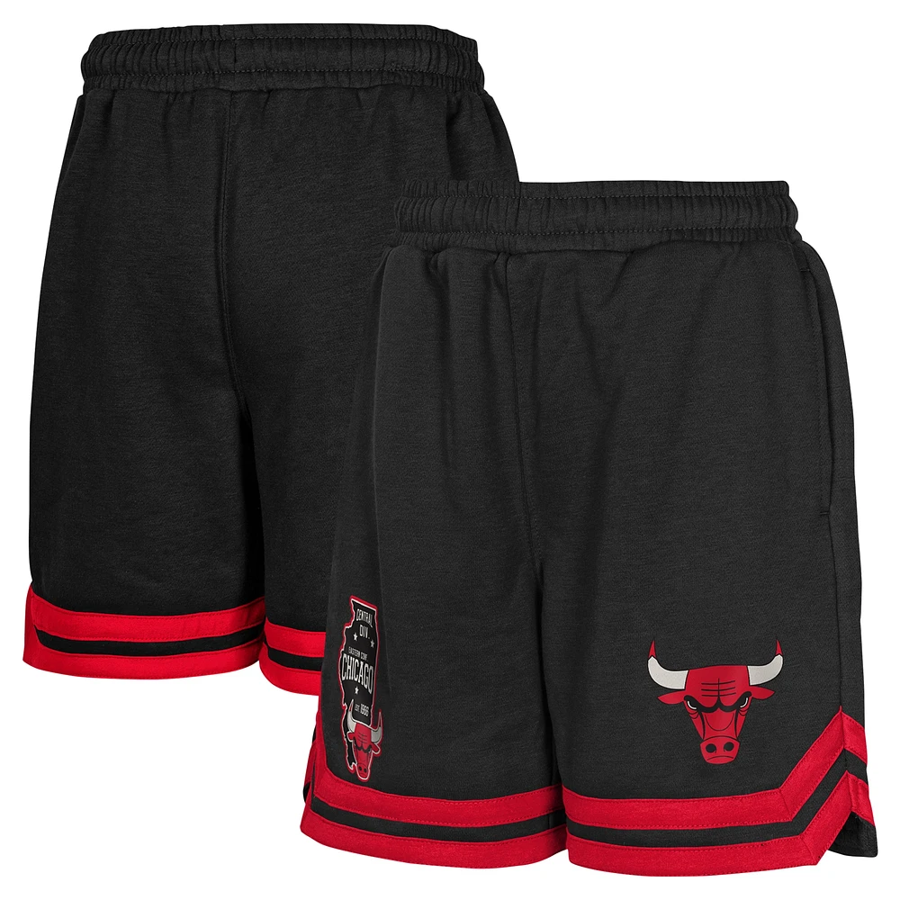 Short en polaire Teardrop noir pour jeunes Chicago Bulls