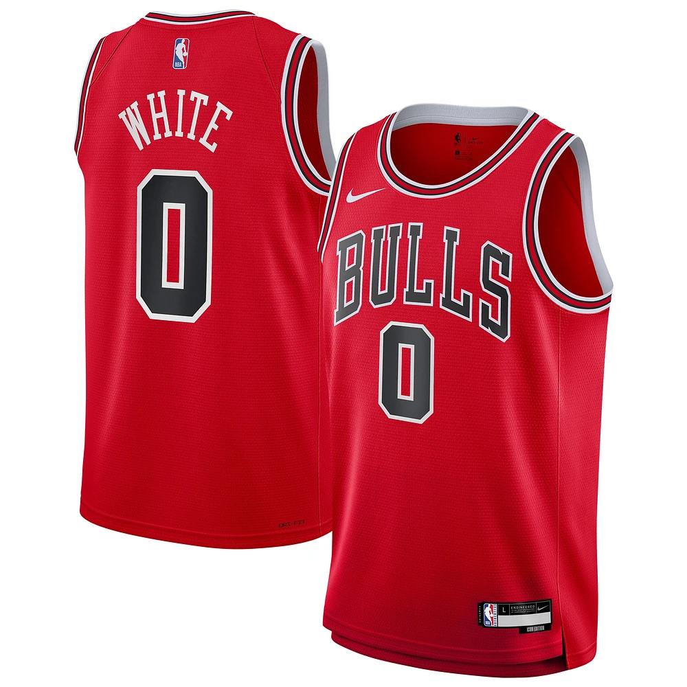 Maillot Swingman Chicago Bulls blanc rouge Coby pour jeunes - Édition Icon