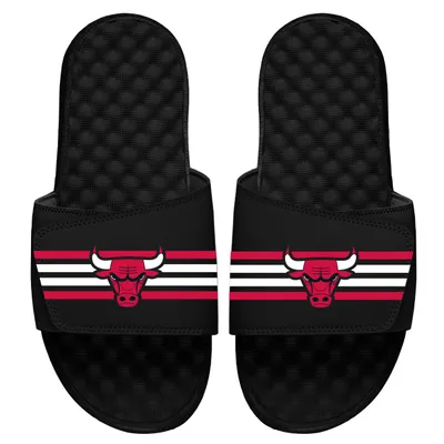 Chicago Bulls ISlide Youth Stripes Slide Sandals - Black