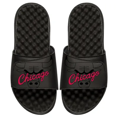 Chicago Bulls ISlide Youth Tonal Pop Slide Sandals - Black