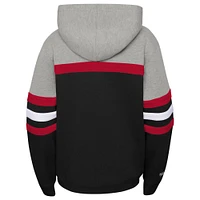 Youth Mitchell & Ness Black/Heather Gray Chicago Bulls Hardwood Classics Head Coach Pullover Hoodie