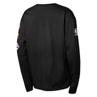 Youth Mitchell & Ness Black Chicago Bulls  Hardwood Classics All Over Long Sleeve T-Shirt