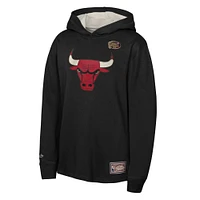 T-shirt à capuche thermique léger manches longues pour jeunes Mitchell & Ness Chicago Bulls Hardwood Classics noir