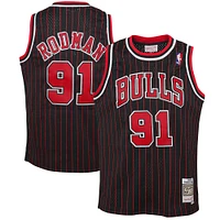 Jeunesse Mitchell & Ness Dennis Rodman Noir Chicago Bulls 1995/96 Hardwood Classics Swingman Maillot
