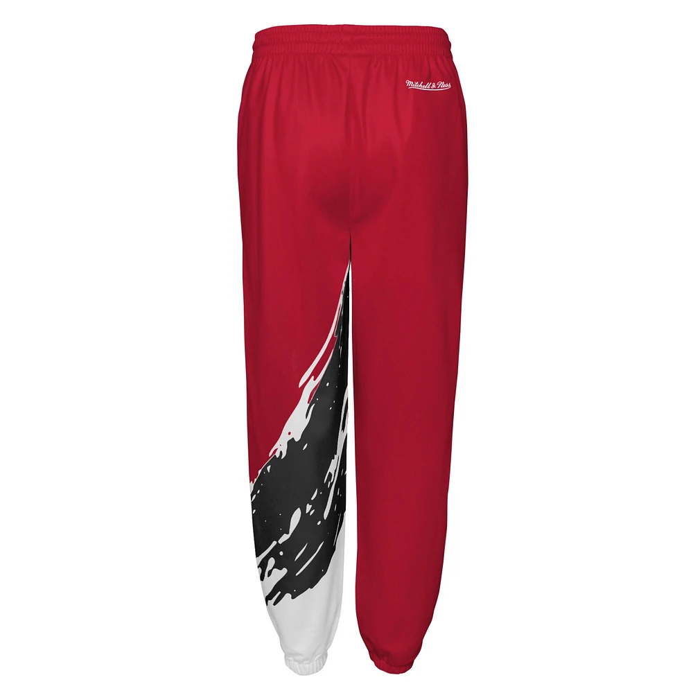 Pantalon Coupe-Vent Paintbrush pour Jeunes Mitchell & Ness Rouge Chicago Bulls 1996 NBA Finals