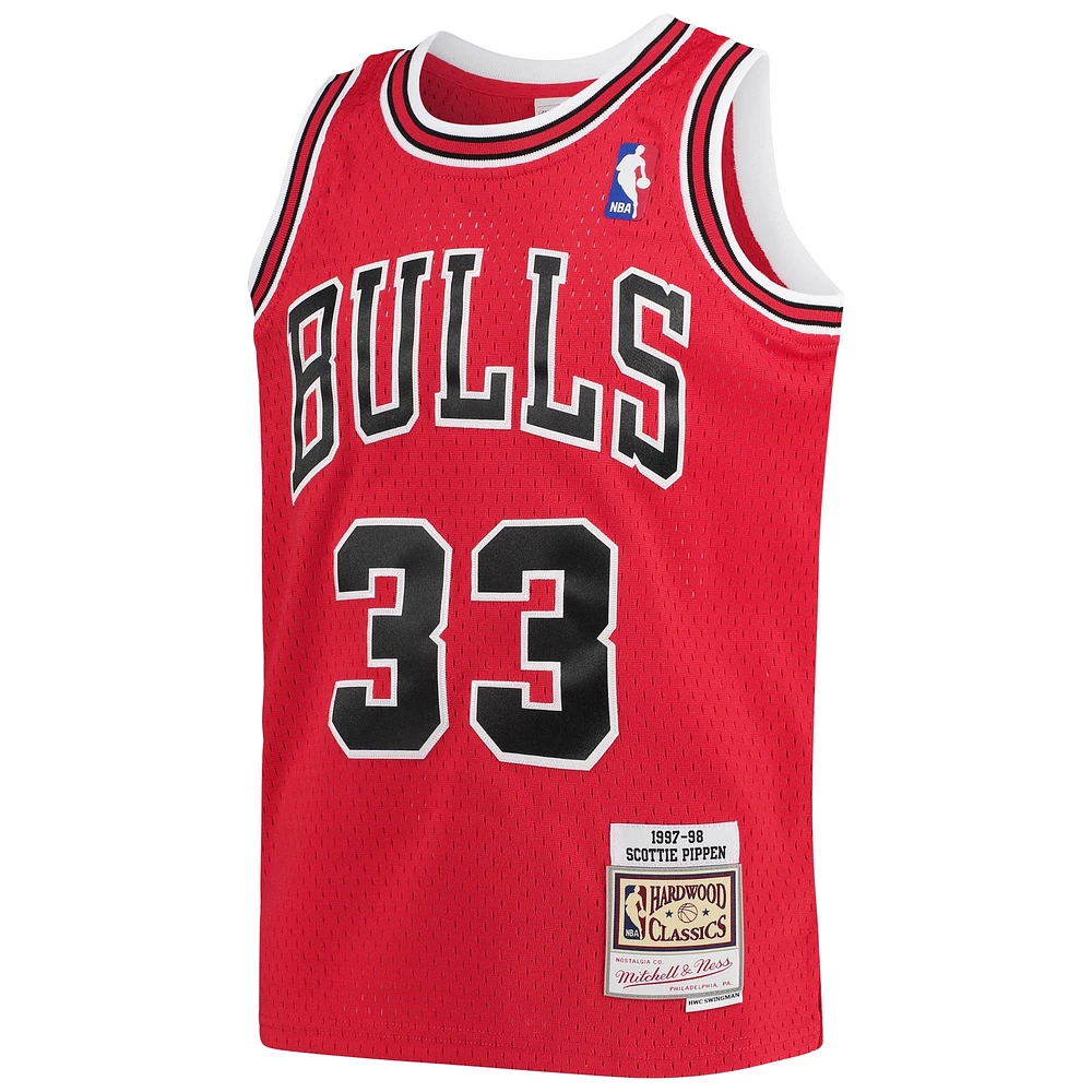Youth Mitchell & Ness Scottie Pippen Red Chicago Bulls 1997-98 Hardwood Classics Swingman Jersey