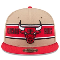 Casquette Snapback 9FIFTY NBA Draft 2024 New Era pour jeunes, beige/rouge, Chicago Bulls