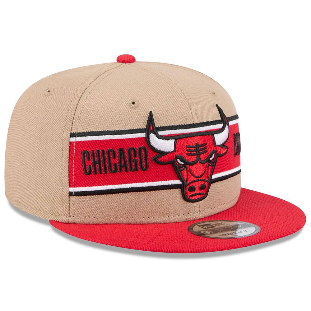 Youth New Era Tan/Red Chicago Bulls 2024 NBA Draft 9FIFTY Snapback Hat