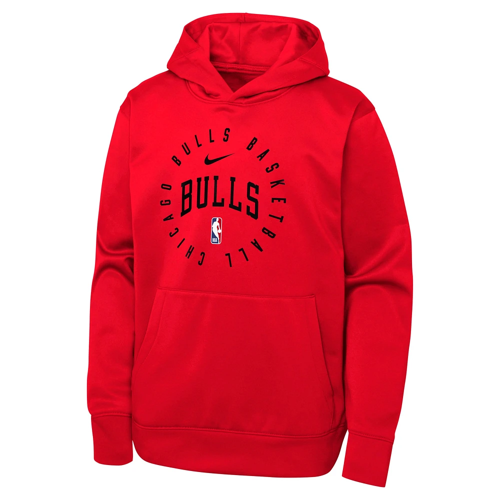 Youth Nike Red Chicago Bulls Performance Practice Spotlight Pullover Hoodie