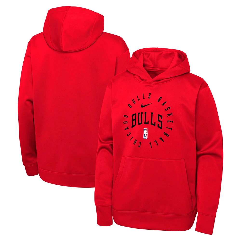 Sweat à capuche Nike Red Chicago Bulls Performance Practice Spotlight pour jeunes