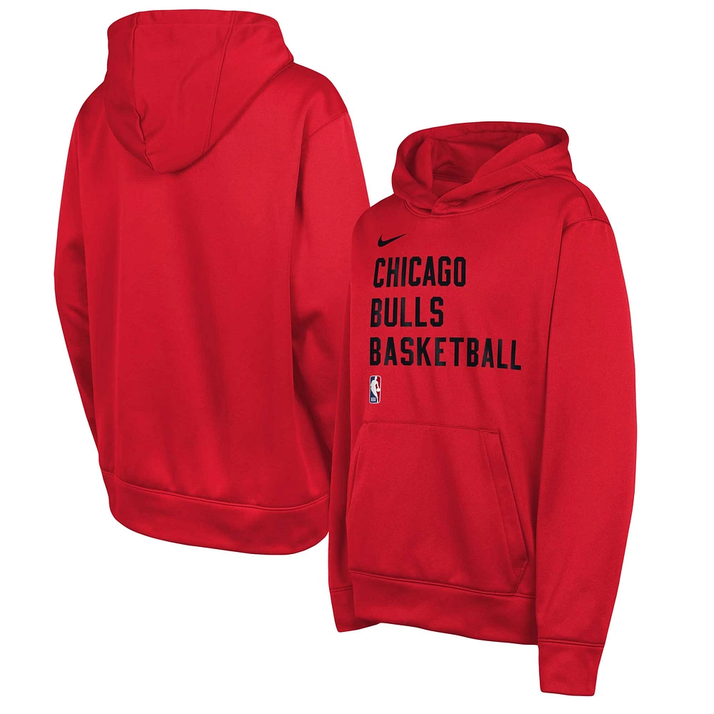 Sweat à capuche Nike rouge Chicago Bulls Spotlight Performance pour jeune