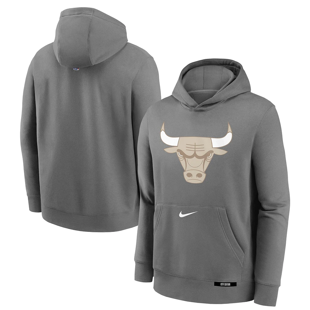 Sweat à capuche en polaire Nike Steel Chicago Bulls 2024/25 City Edition Club pour jeune