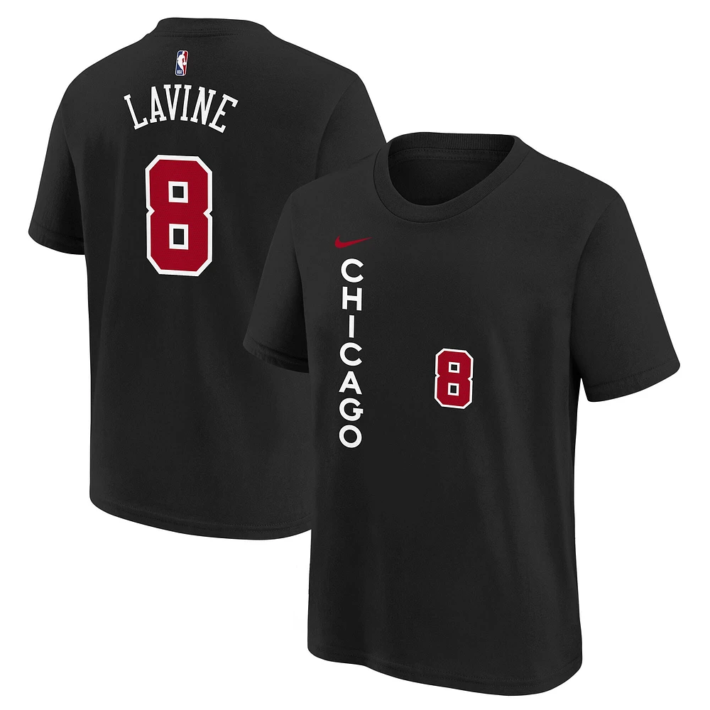 Youth Nike Zach LaVine Black Chicago Bulls 2023/24 City Edition Name & Number T-Shirt