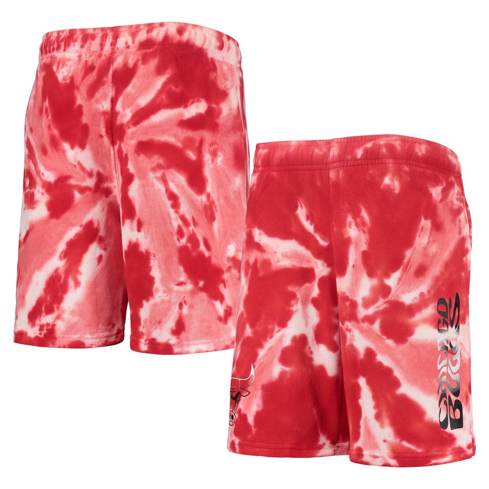 Youth Red Chicago Bulls Santa Monica Tie-Dye Shorts