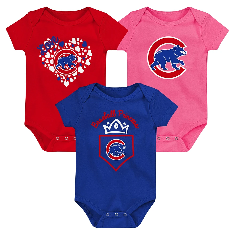 Fanatics Chicago Cubs 3-Pack Home Run Bodysuit Set