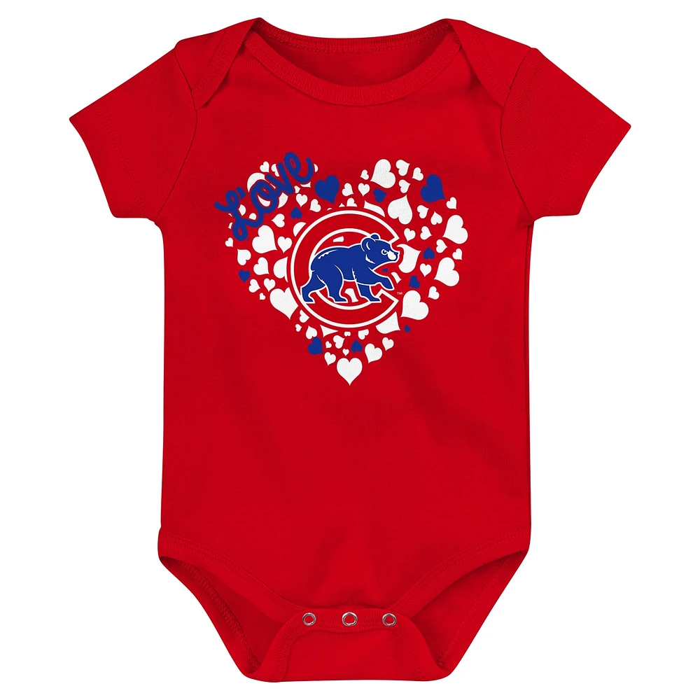 Fanatics Chicago Cubs 3-Pack Home Run Bodysuit Set