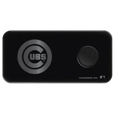 Chicago Cubs 3-in-1 Glass Wireless Charge Pad - Black